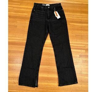 MNG Miranda High Waist Straight Regular Black Jeans NWT